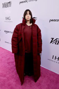 Billie Eilish attends Variety's Hitmakers Brunch presented by Peacock | Girls5eva on Dec. 04, 2021 in Downtown Los Angeles.