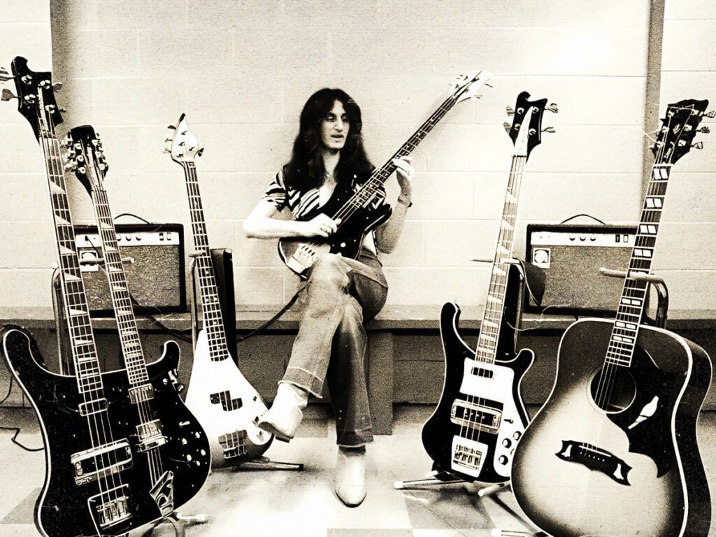 Geddy Lee of Rush with Rickenbacker 3001
