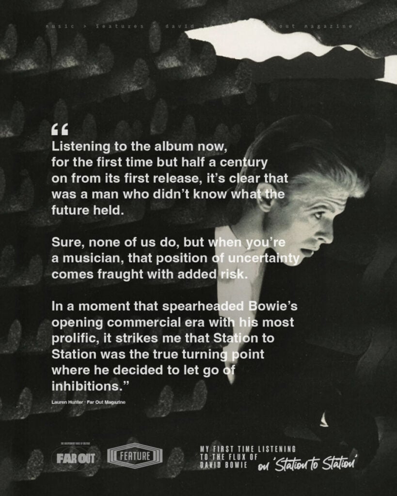 My first time listening to the flux of David Bowie on ‘Station to Station’